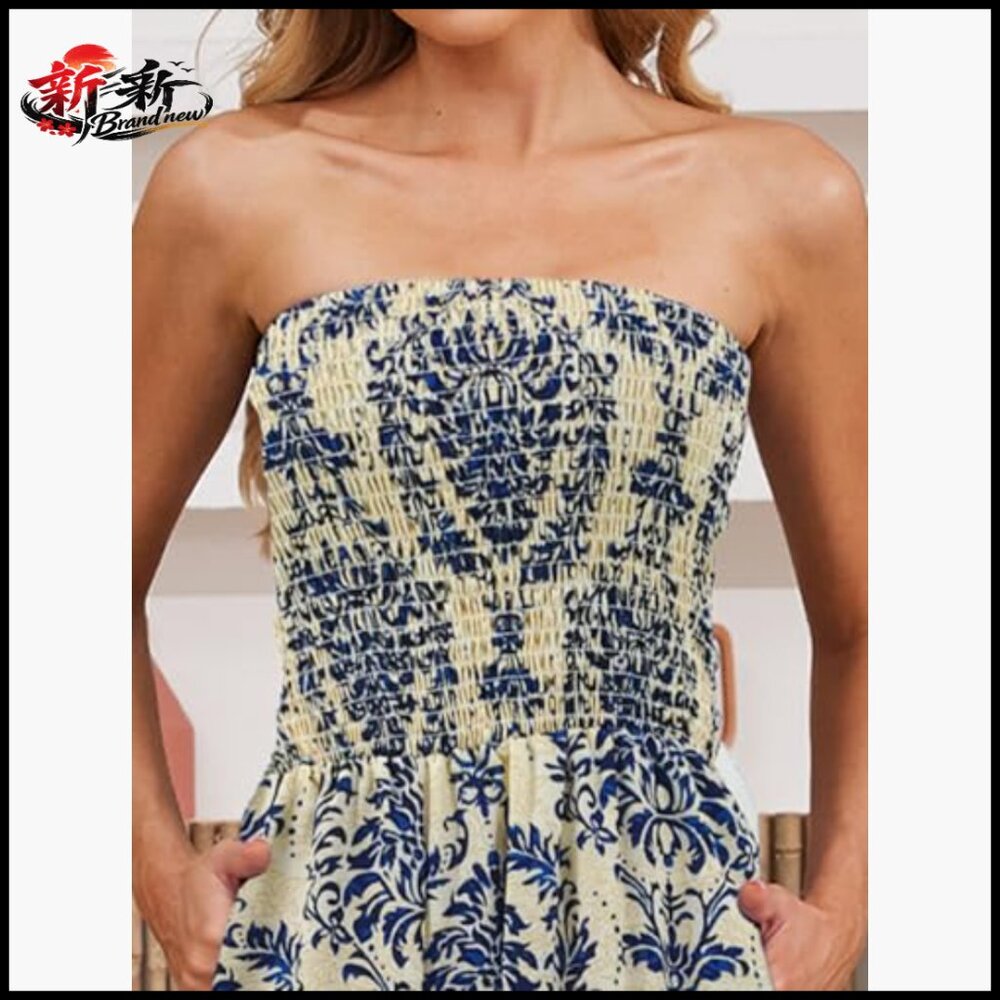 Polyester Strapless Jumpsuit with Pockets for Sum… - image 4